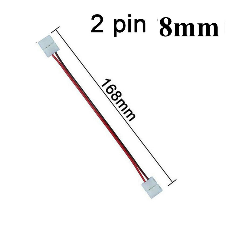 10pcs LED Strips PCB with wire Double End Connector Adapter 8mm