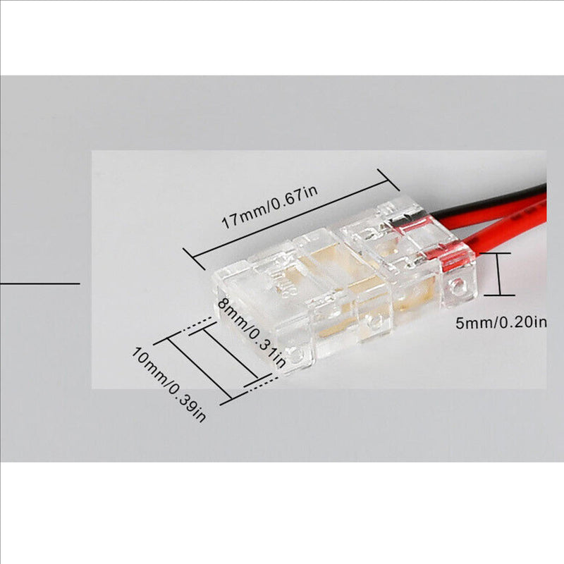 4pcs Double End Extension Wire Terminal Connectors for 8mm COB LED Strip