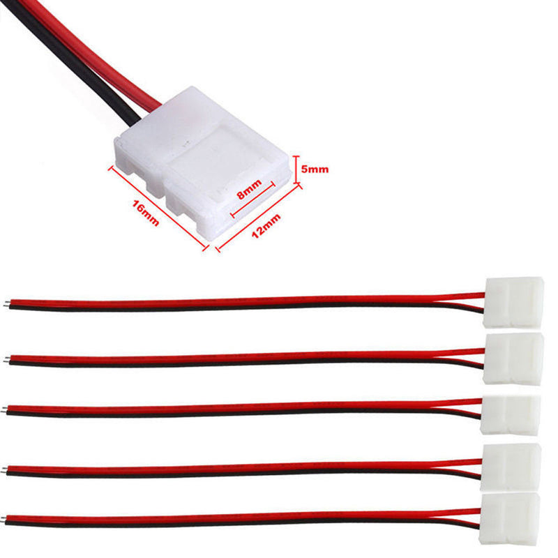 10pcs Connector Joining Joint Clip Jointer with wire for 8mm LED Strip