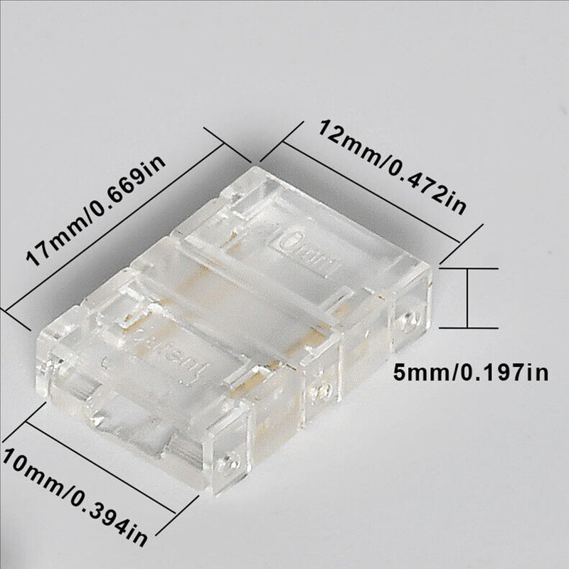 4pcs Double End Extension Wire Terminal Connectors for 10mm COB LED Strip