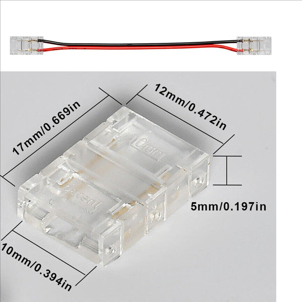 4pcs Double End Extension Wire Terminal Connectors for 10mm COB LED Strip