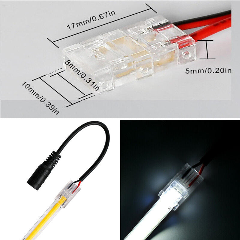 4pcs Female End Extension Wire Terminal Connectors for 8mm COB LED Strip