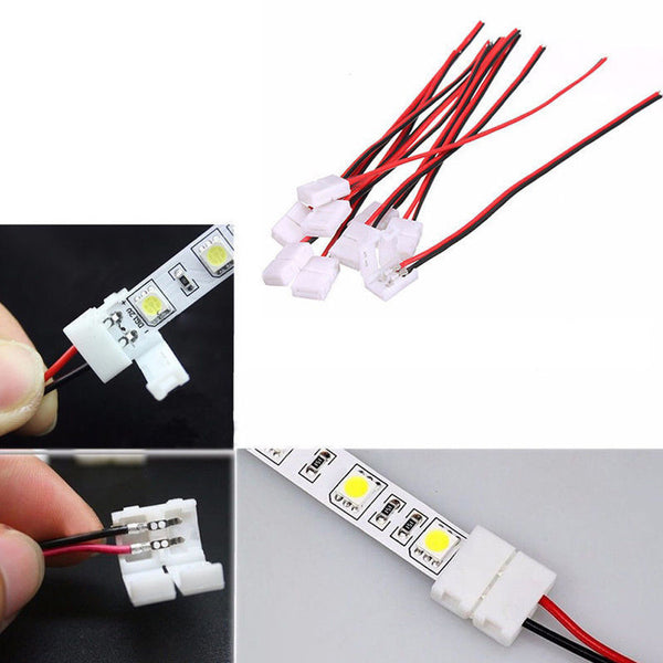 10pcs Connector Joining Joint Clip Jointer with wire for 8mm LED Strip