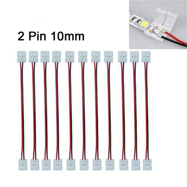 10pcs LED Strips PCB with wire Double End Connector Adapter 10mm