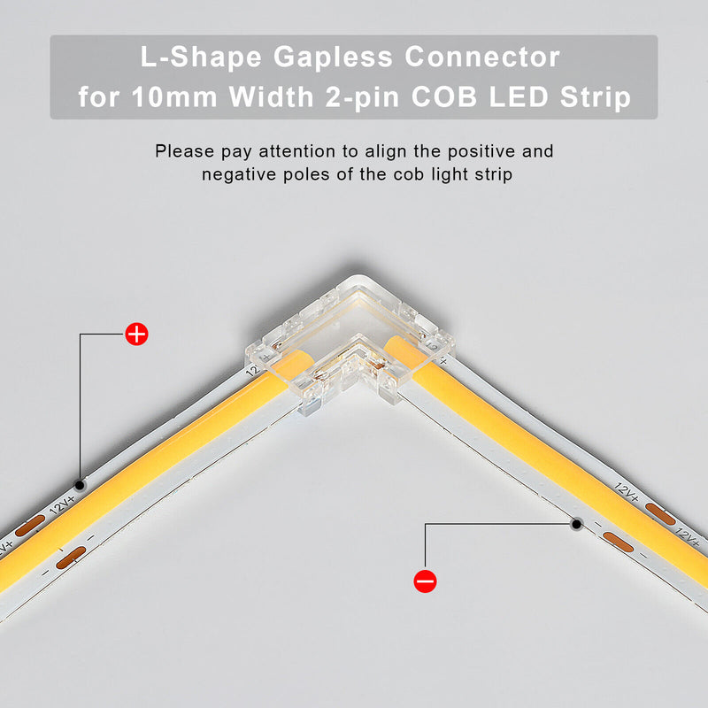 4pcs Corner Connectors for 10mm COB LED Strip - TRYPER LED LIGHTING