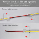 4pcs Double End Extension Wire Terminal Connectors for 8mm COB LED Strip - TRYPER LED LIGHTING