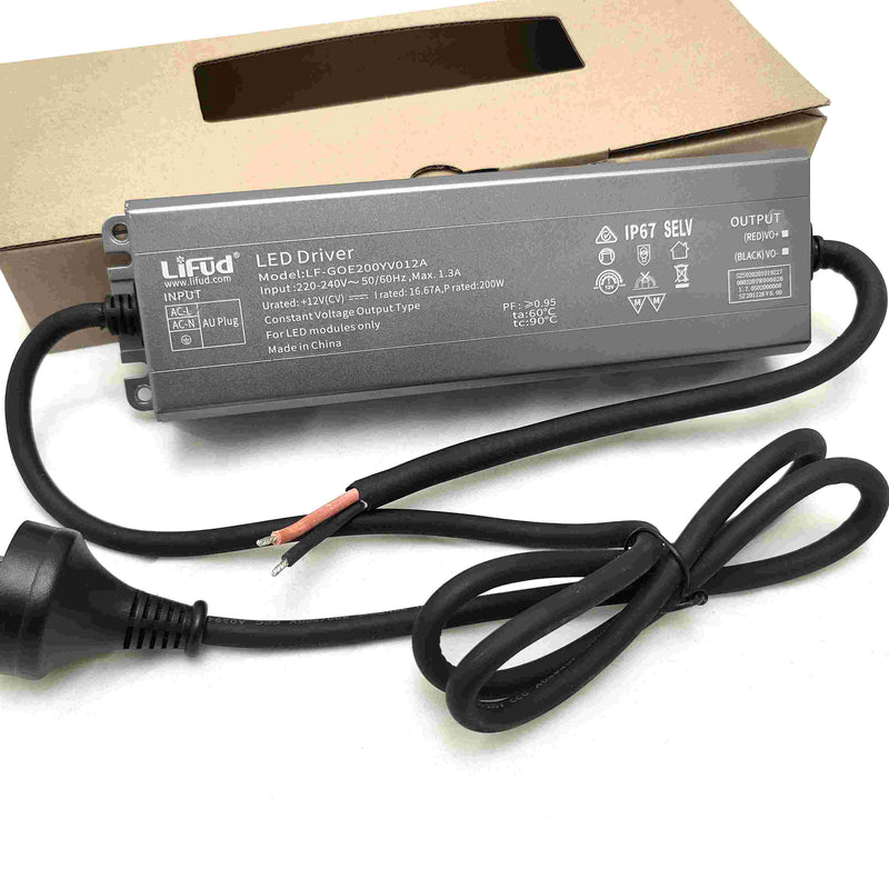 200W IP67 12V DC Transformer Power Supply Adapter - TRYPER LED LIGHTING