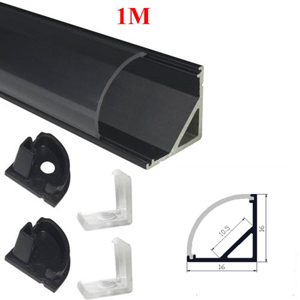 1M Black Corner channel Profile bar - TRYPER LED LIGHTING