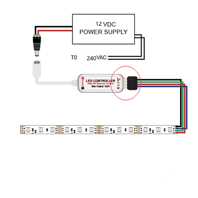 Waterproof 5050 RGB 5M 300 LED Strip Light 12V 24 KEY IR Controller Black Board