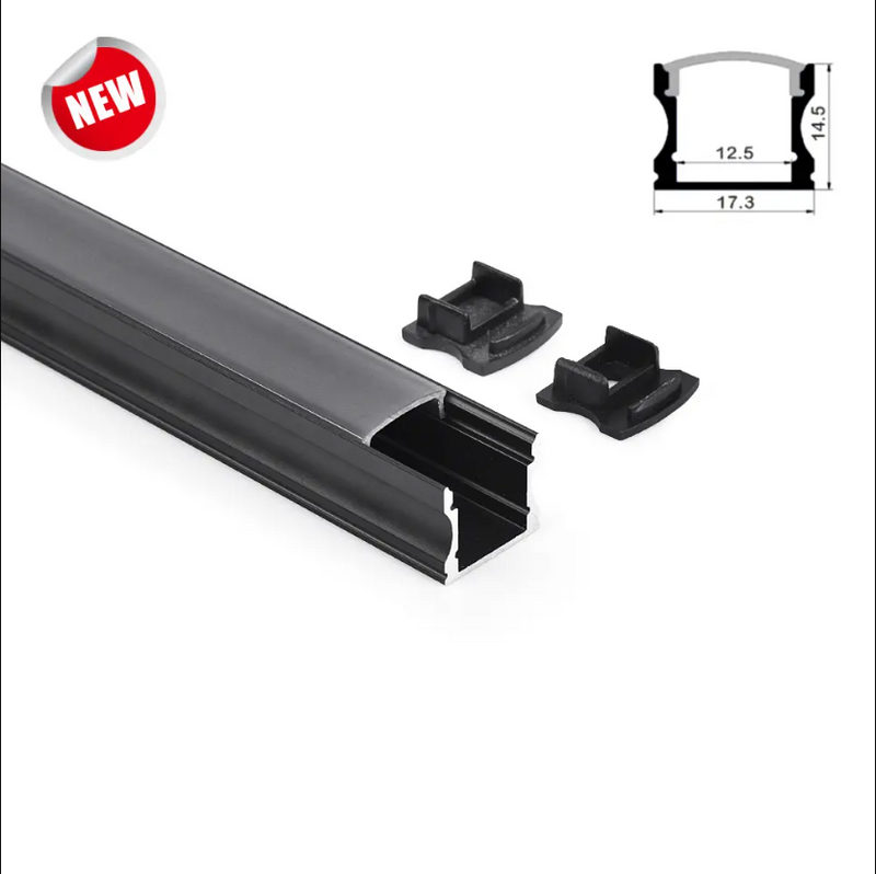 2m Black Led Strip Lights Deep channel Profile - TRYPER LED LIGHTING