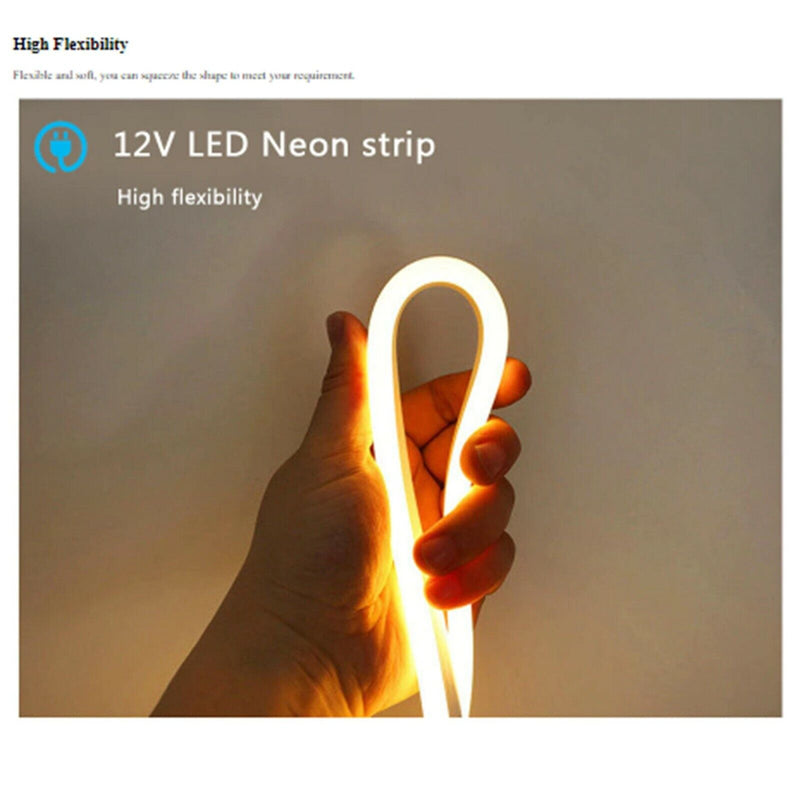 5M 2835 Led Neon Flex lights 12Vdc waterproof light strip flexible IP65 6mm