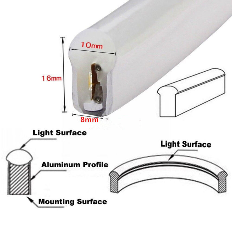 5M 2835 Led Neon Flex lights 12Vdc light strip flexible IP67