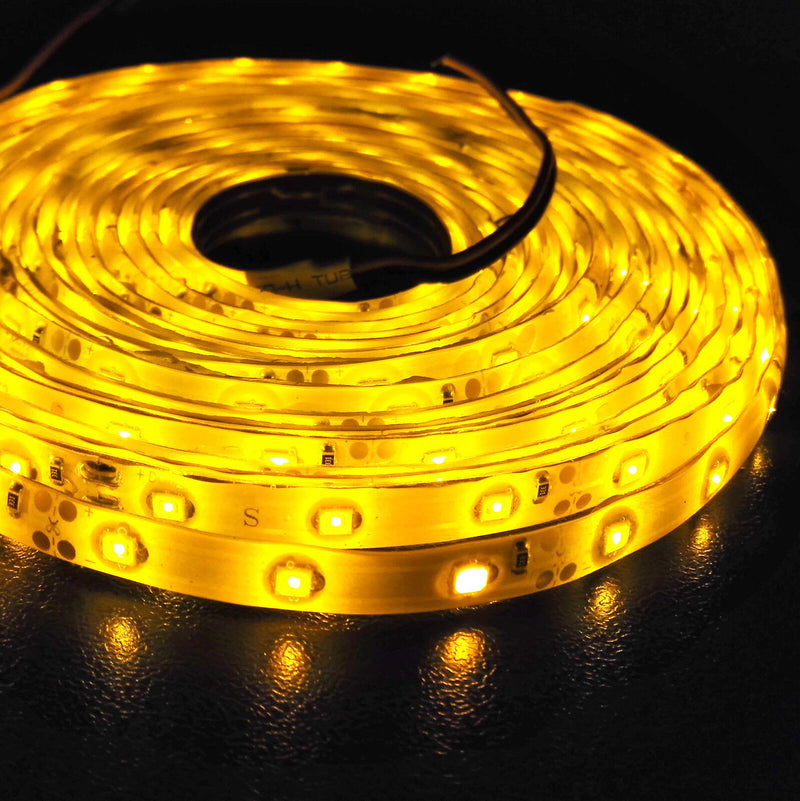 Waterproof 12V DC Amber Yellow 2835 SMD 300 Leds LED Strips Strip Light 5M