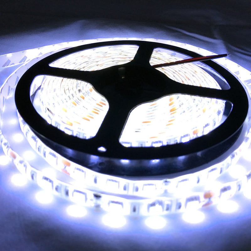 Waterproof Cool White 12V 5M 5050 SMD 300 LED Led Strip Lights 6500K