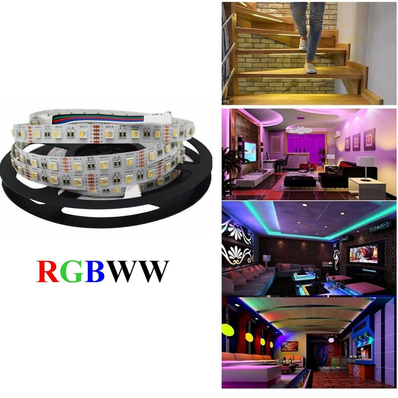 5050 RGBWW WARM WHITE 5M 300 LEDS SMD LED Strip Light 12V Bluetooth Controller