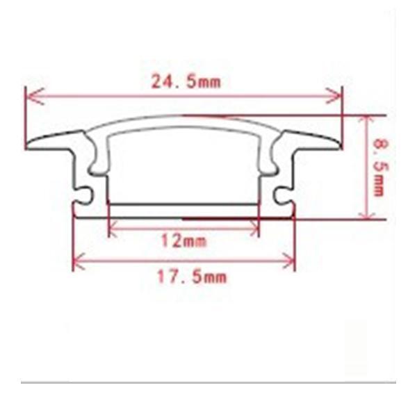 1M Recess Edge channel profile - TRYPER LED LIGHTING