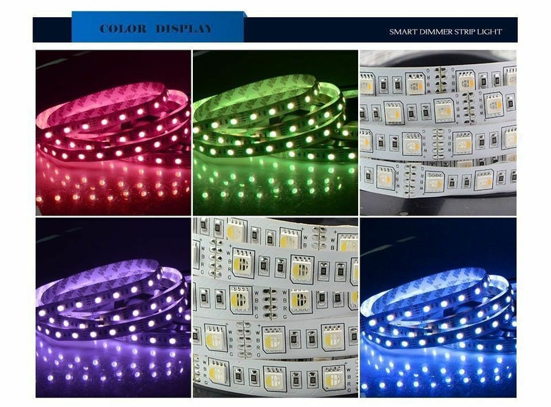 5050 RGBW COOL WHITE 5M 300 LEDS SMD LED Strip Light 12V Bluetooth Controller