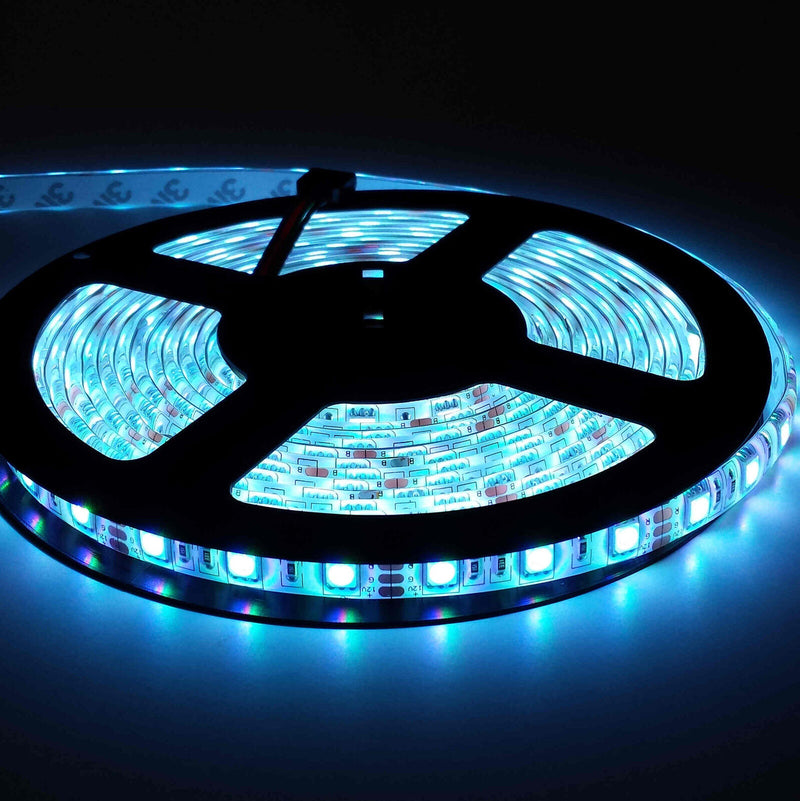 Waterproof 5050 RGB 5M 300 LED Strip Light 12V 24 KEY IR Controller Black Board - TRYPER LED LIGHTING